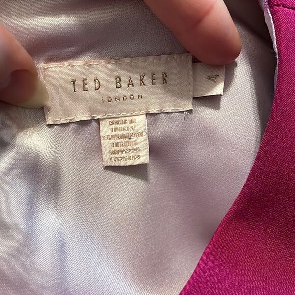 Ted Baker Fuchsia Cap Sleeve Cocktail Dress Bow - Picture 6 of 9